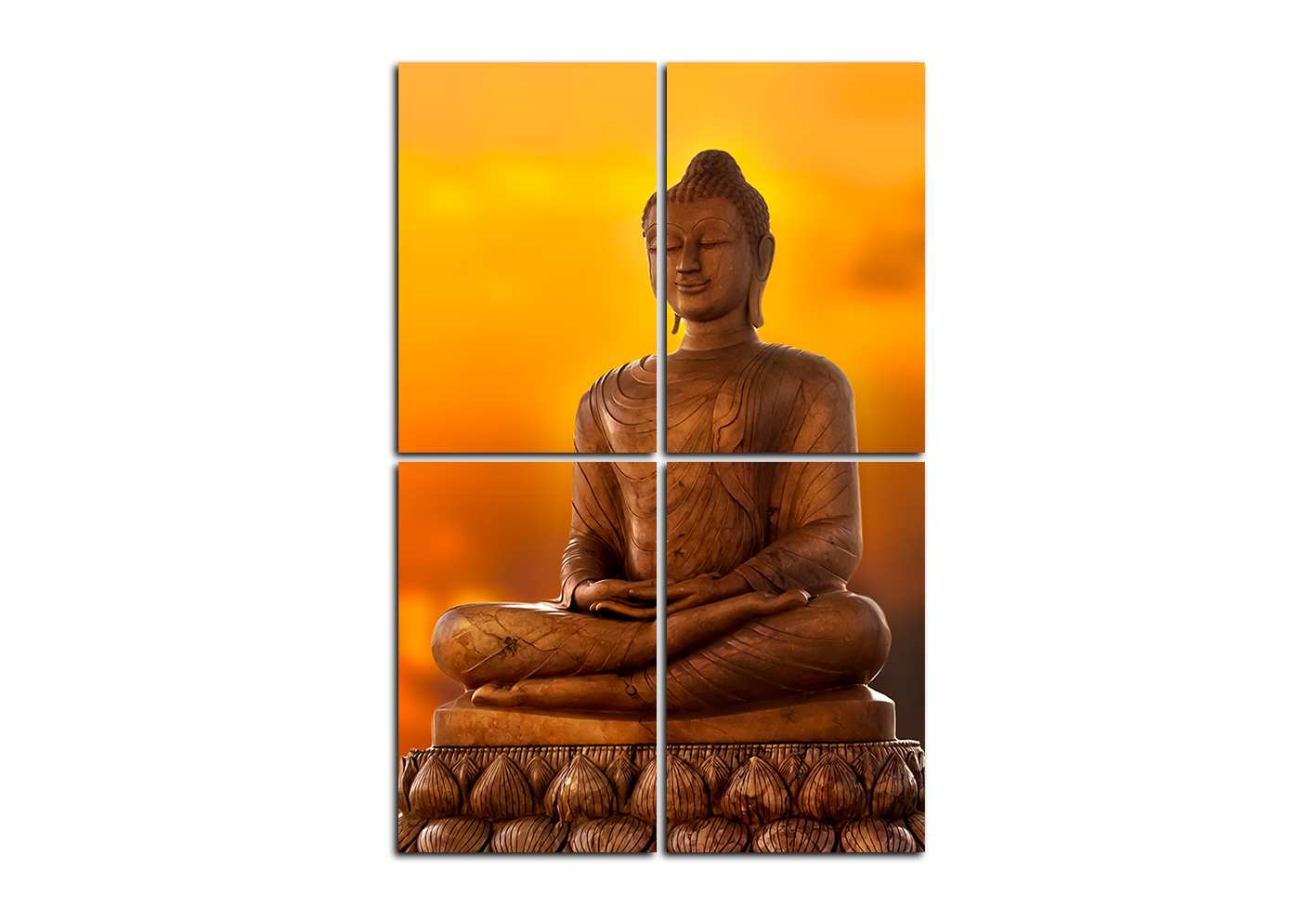 Obraz na plátně - Buddha a západ slunce - obdélník Obraz na plátně - Buddha a západ slunce - obdélník